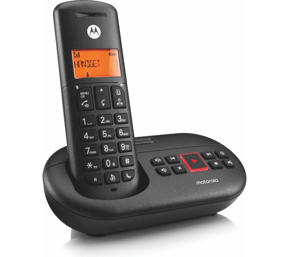 MOTOROLA E211 Cordless Phone - Single Handsets, Black image number 2 of 3