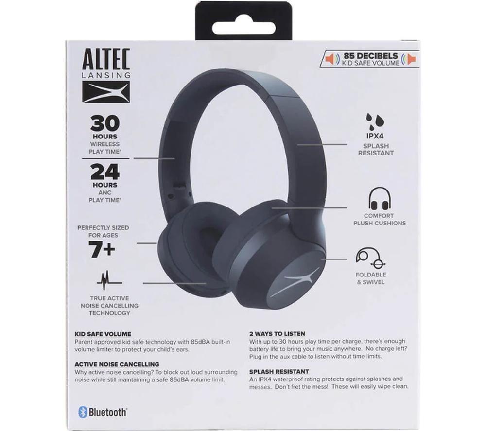 ALTEC LANSING 2-in-1 Wireless Bluetooth Noise-Cancelling Kids Headphones - Black image number 3 of 7