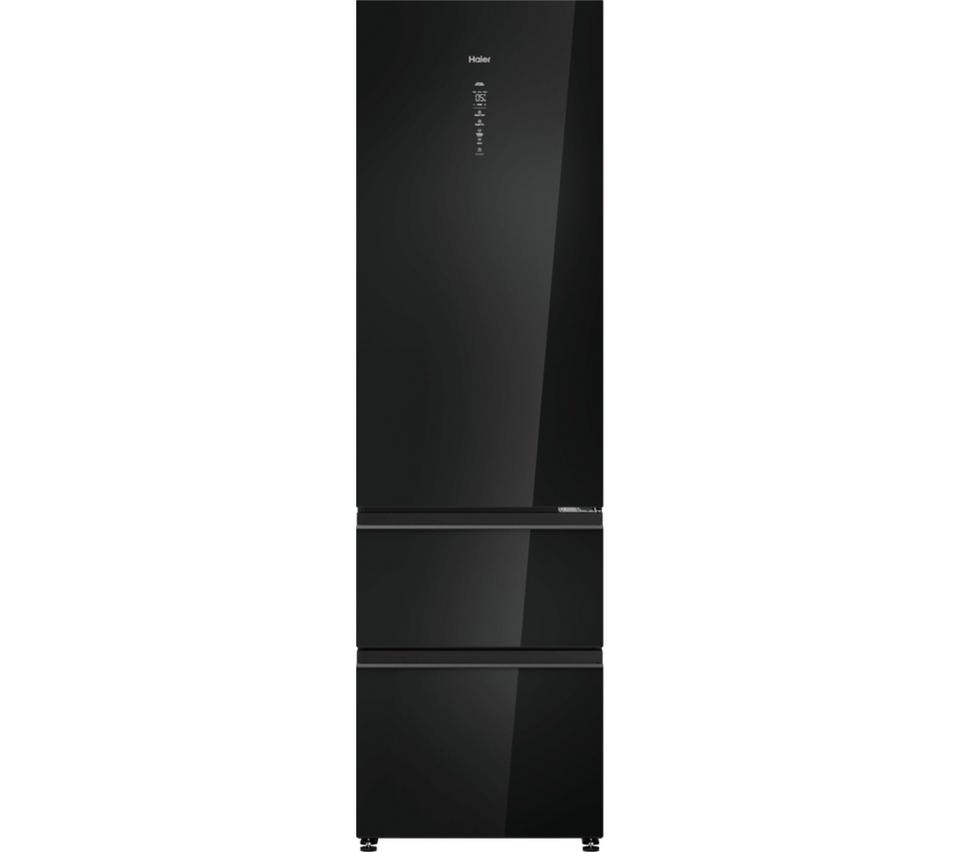 HAIER 3D 60 Series 7 No Frost HTW7620DNGB Smart Fridge Freezer - Obsidian Black Glass