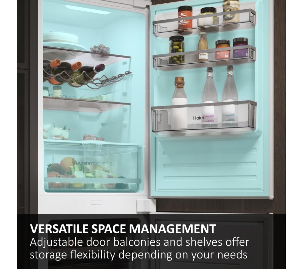 HAIER 3D 60 Series 7 No Frost HTW7620DNGB Smart Fridge Freezer - Obsidian Black Glass image number 10 of 18