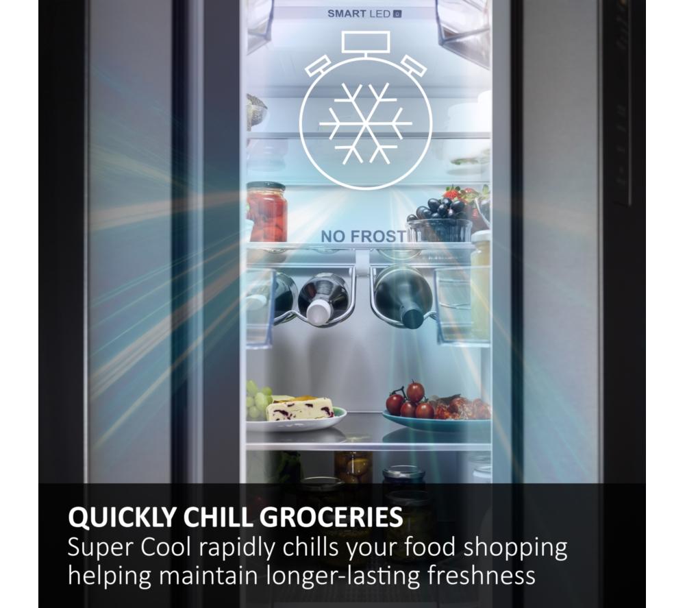 HAIER 3D 60 Series 7 No Frost HTW7620DNGB Smart Fridge Freezer - Obsidian Black Glass image number 11 of 18