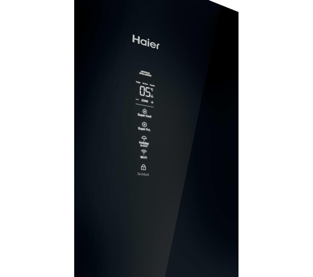 HAIER 3D 60 Series 7 No Frost HTW7620DNGB Smart Fridge Freezer - Obsidian Black Glass image number 17 of 18