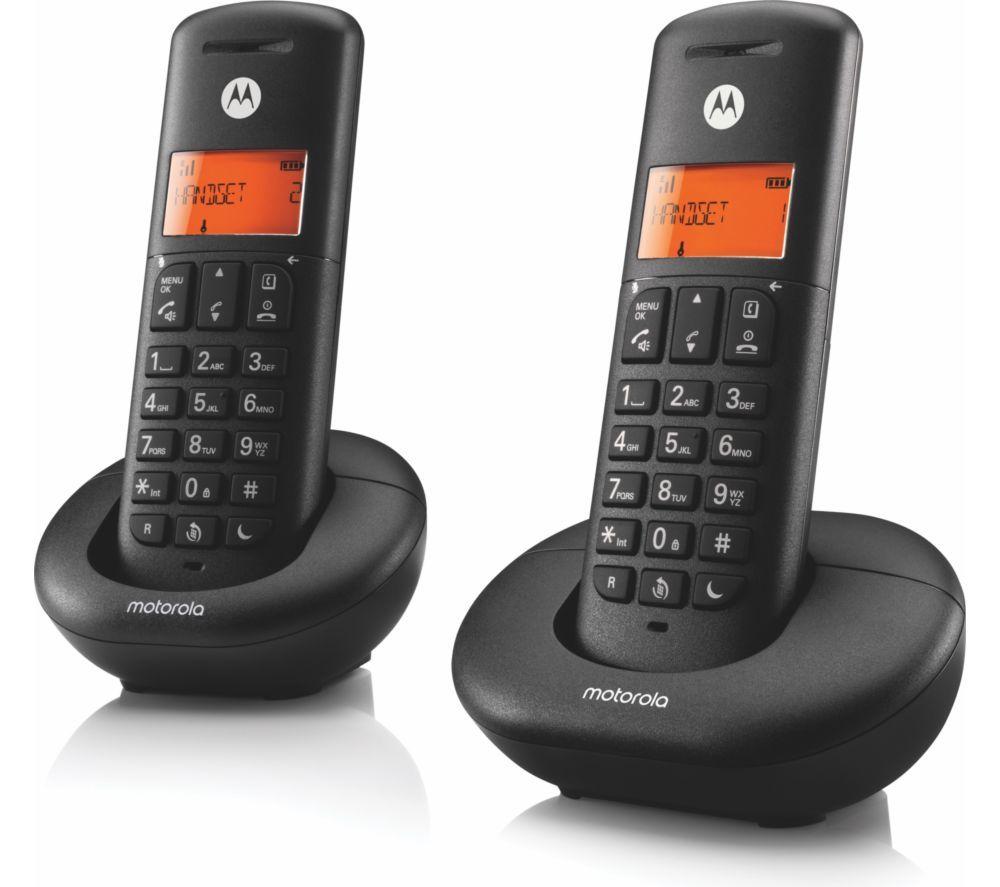 MOTOROLA E202 Cordless Phone - Twin Handsets, Black image number 2 of 3