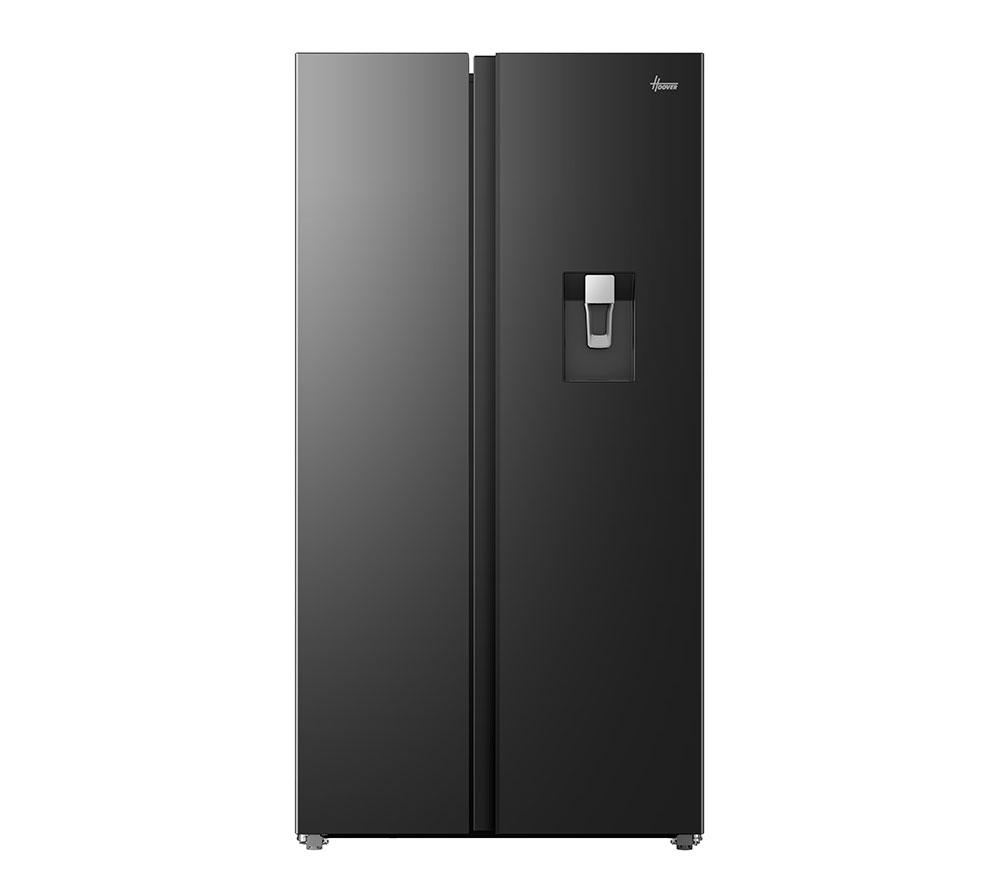 HOOVER HONSQ2T918EWBK SBS WD American-Style Fridge Freezer – Black, Black