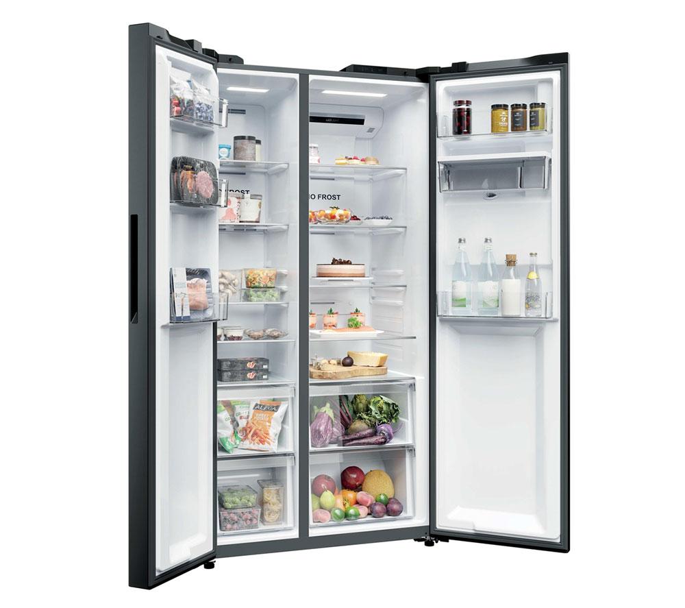 HOOVER HONSQ2T918EWBK SBS WD American-Style Fridge Freezer - Black image number 4 of 9