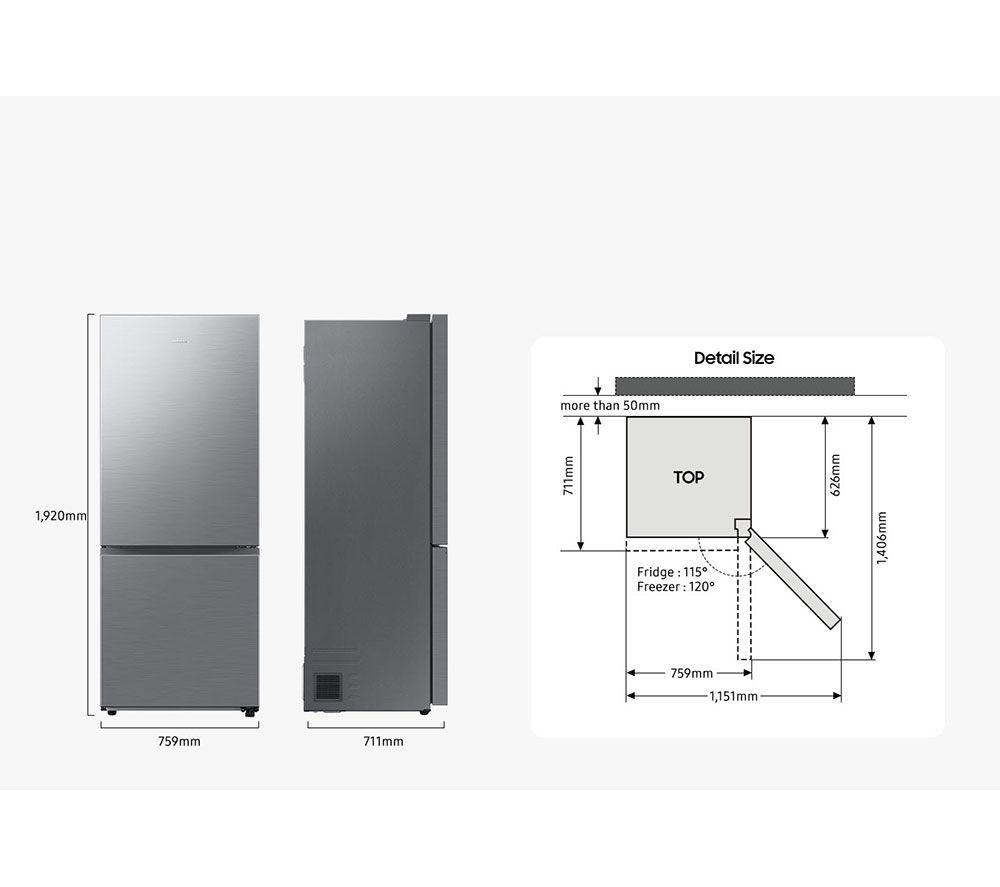 SAMSUNG Series 8 SpaceMax RB50DG632ES9EU 60/40 Smart Fridge Freezer - Silver image number 9 of 12