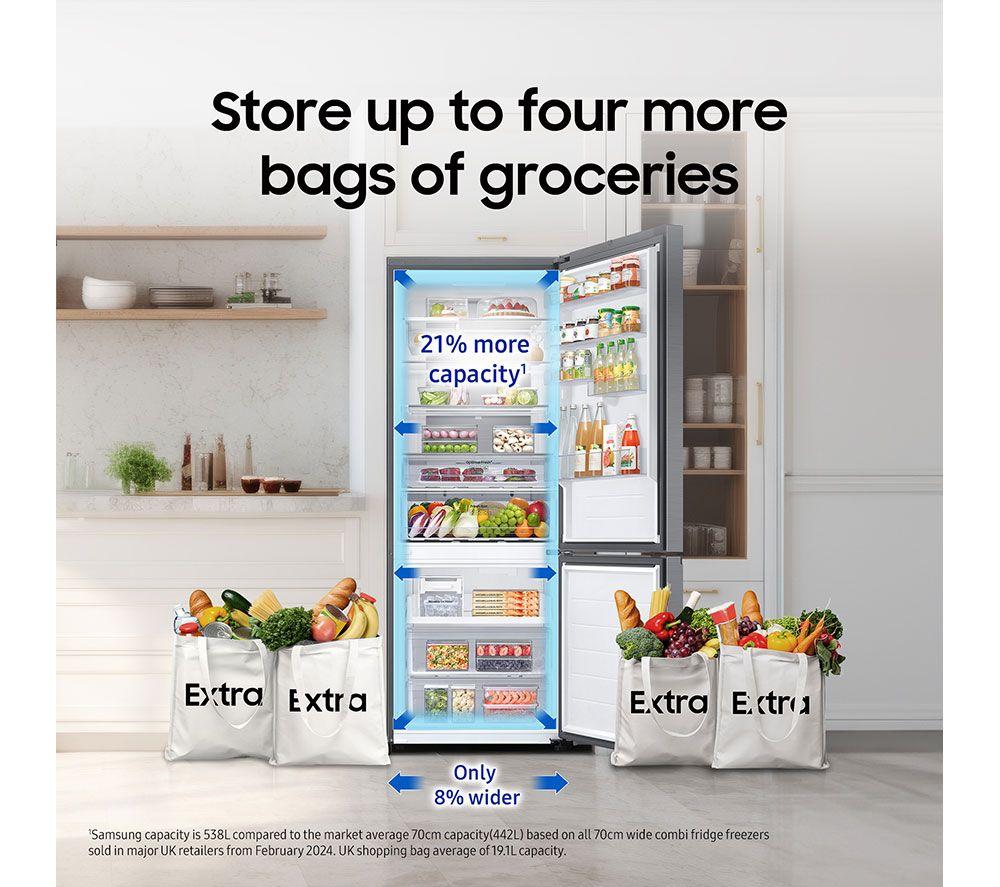 SAMSUNG Series 8 SpaceMax RB50DG632ES9EU 60/40 Smart Fridge Freezer - Silver image number 10 of 12