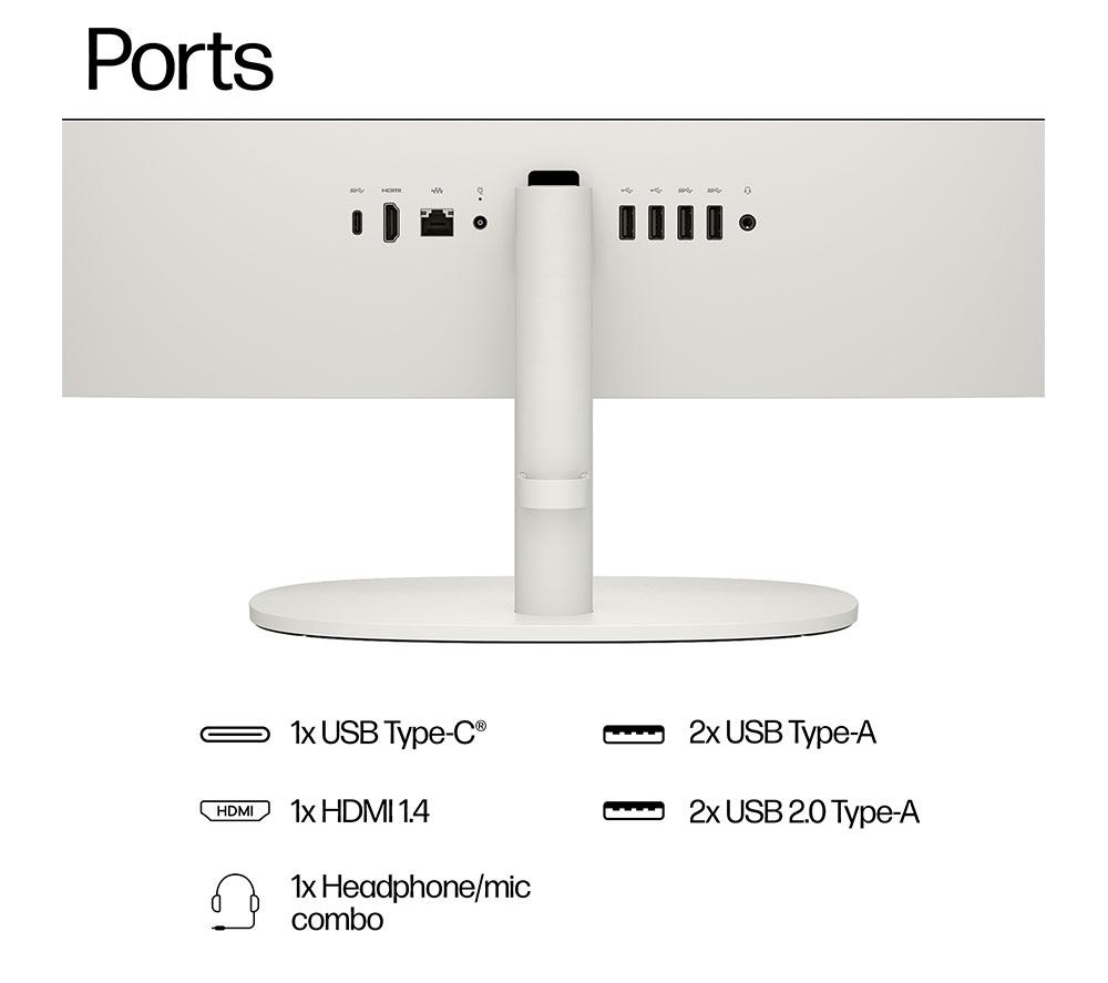 HP 22-dg0015na 21.5" All-in-One PC - Intel&reg; N100, 128 GB UFS, White image number 8 of 12