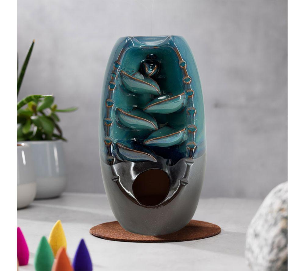 WELL BEING Cascading Smoke Incense Burner - Blue image number 2 of 5