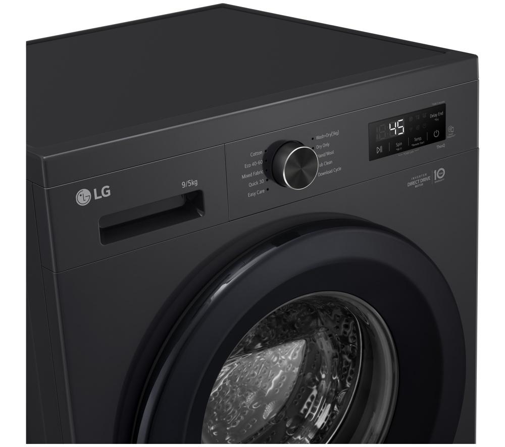LG Series 2 Direct Drive W4X1095NNK WiFi-enabled 9 kg Washer Dryer - Onyx Black image number 11 of 11