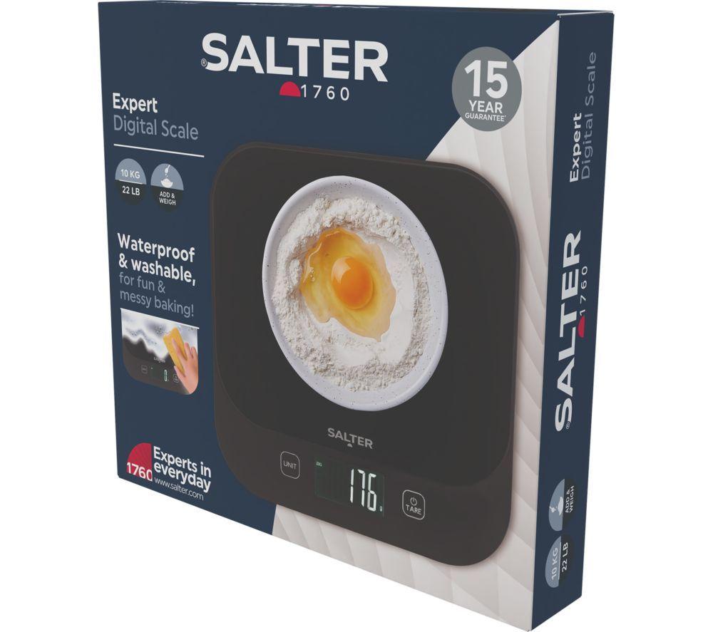 SALTER Waterproof Digital Kitchen Scales - Black image number 3 of 4