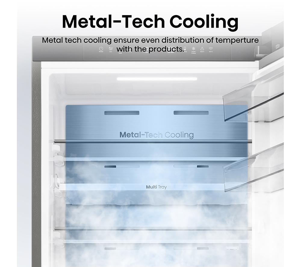 HISENSE KitchenFit RB3K330SAIC Smart 60/40 Fridge Freezer - Silver Inox image number 7 of 17