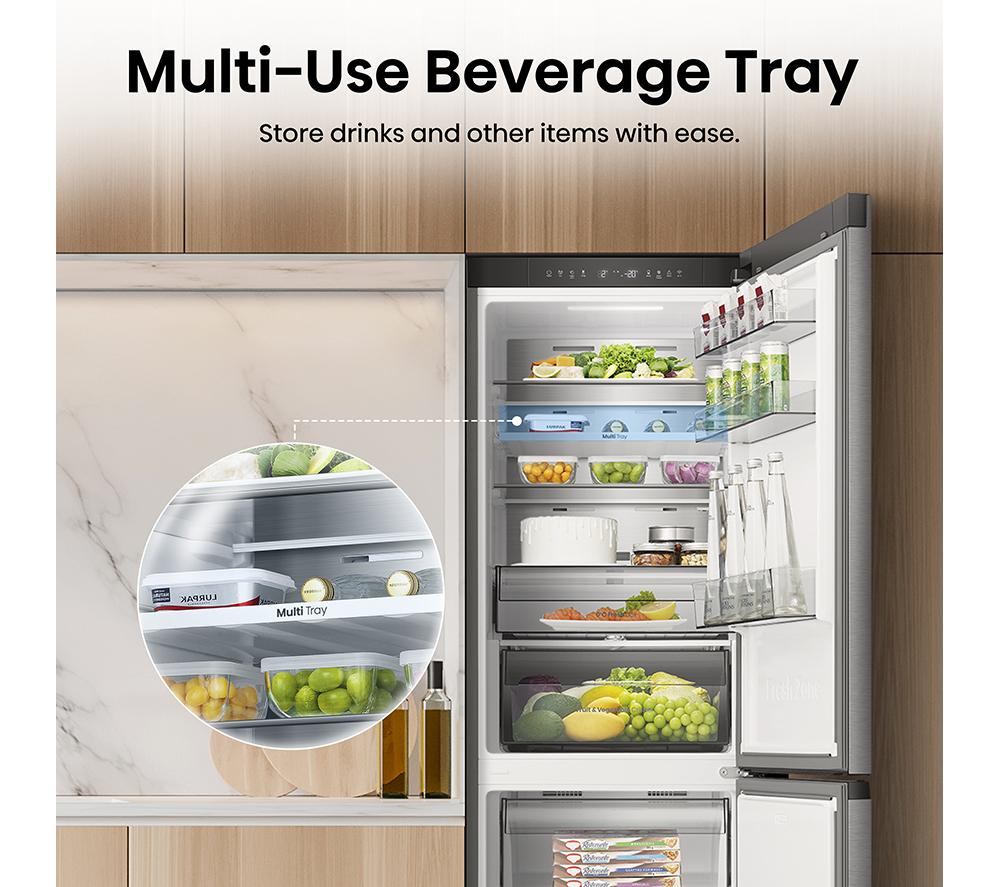 HISENSE KitchenFit RB3K330SAIC Smart 60/40 Fridge Freezer - Silver Inox image number 11 of 17