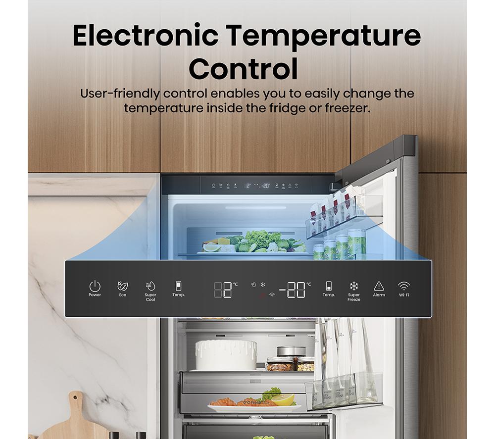 HISENSE KitchenFit RB3K330SAIC Smart 60/40 Fridge Freezer - Silver Inox image number 13 of 17