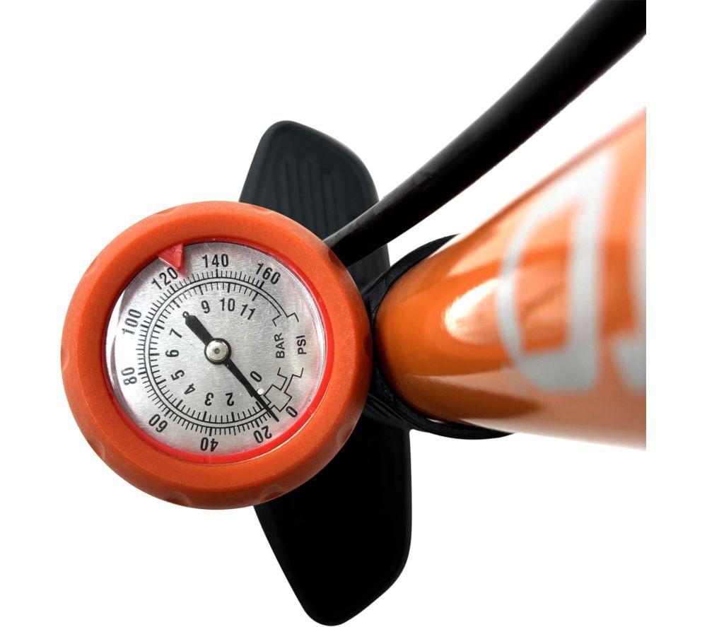 VIAVITO Floor Pump with Pressure Gauge - Black & Orange image number 2 of 5