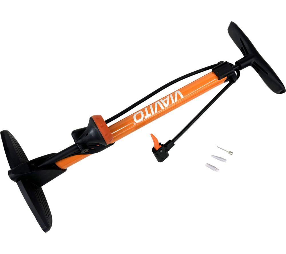 VIAVITO Floor Pump with Pressure Gauge - Black & Orange image number 3 of 5