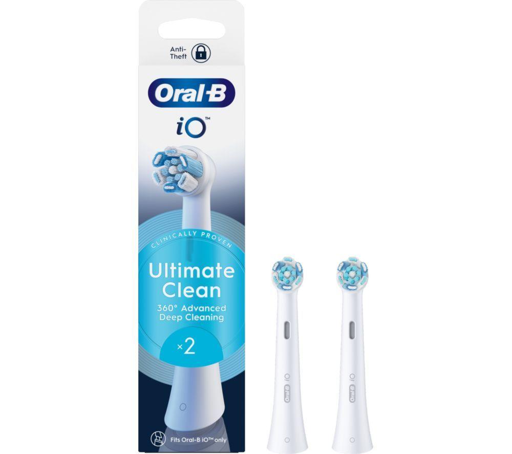 ORAL-B iO Ultimate Clean Replacement Toothbrush Head   Pack of 2, White
