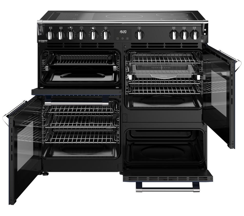 STOVES Richmond Deluxe 100Ei Electric Induction Range Cooker - Midnight Blue & Chrome image number 9 of 21