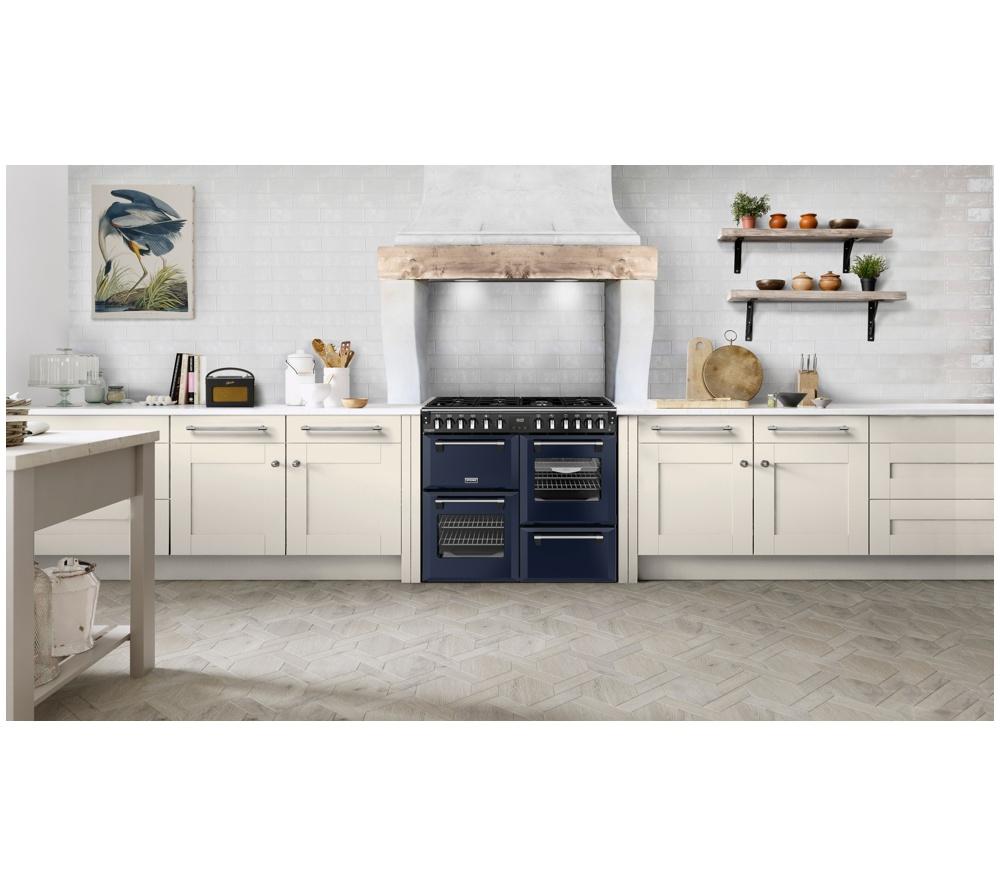 STOVES Richmond Deluxe 100DF Dual Fuel Range Cooker - Midnight Blue & Chrome image number 2 of 23