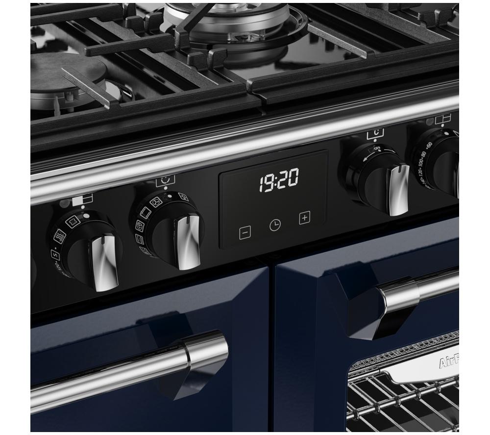 STOVES Richmond Deluxe 100DF Dual Fuel Range Cooker - Midnight Blue & Chrome image number 7 of 23