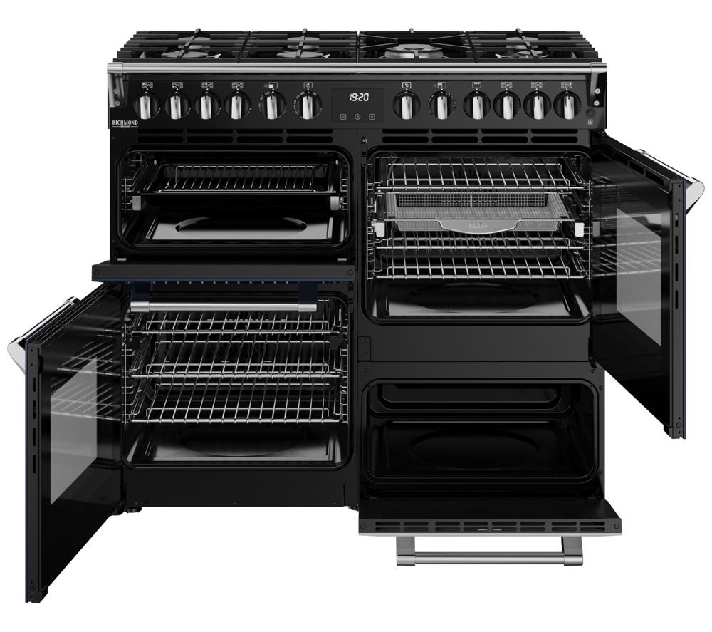 STOVES Richmond Deluxe 100DF Dual Fuel Range Cooker - Midnight Blue & Chrome image number 8 of 23
