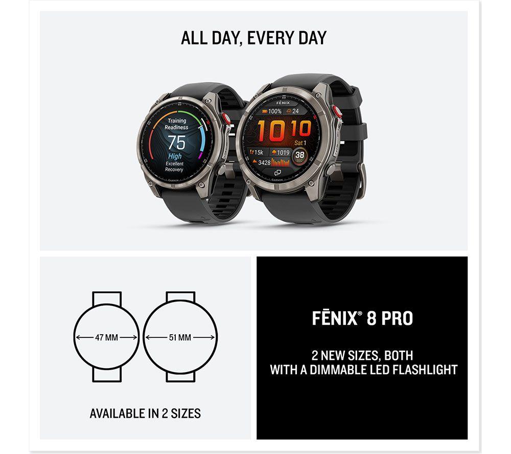 GARMIN fenix 8 Pro AMOLED Smart Watch - Graphite & Black, 51 mm image number 7 of 8