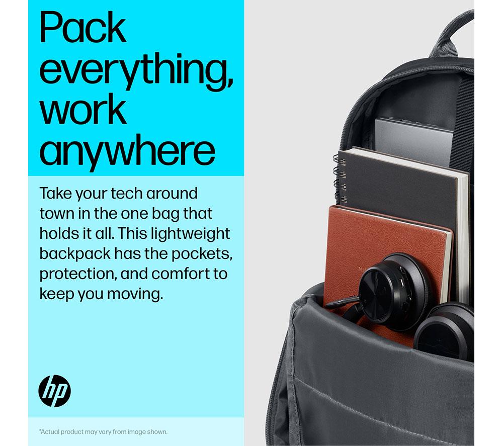 HP 15.6" Laptop Backpack - Black & Grey image number 2 of 14