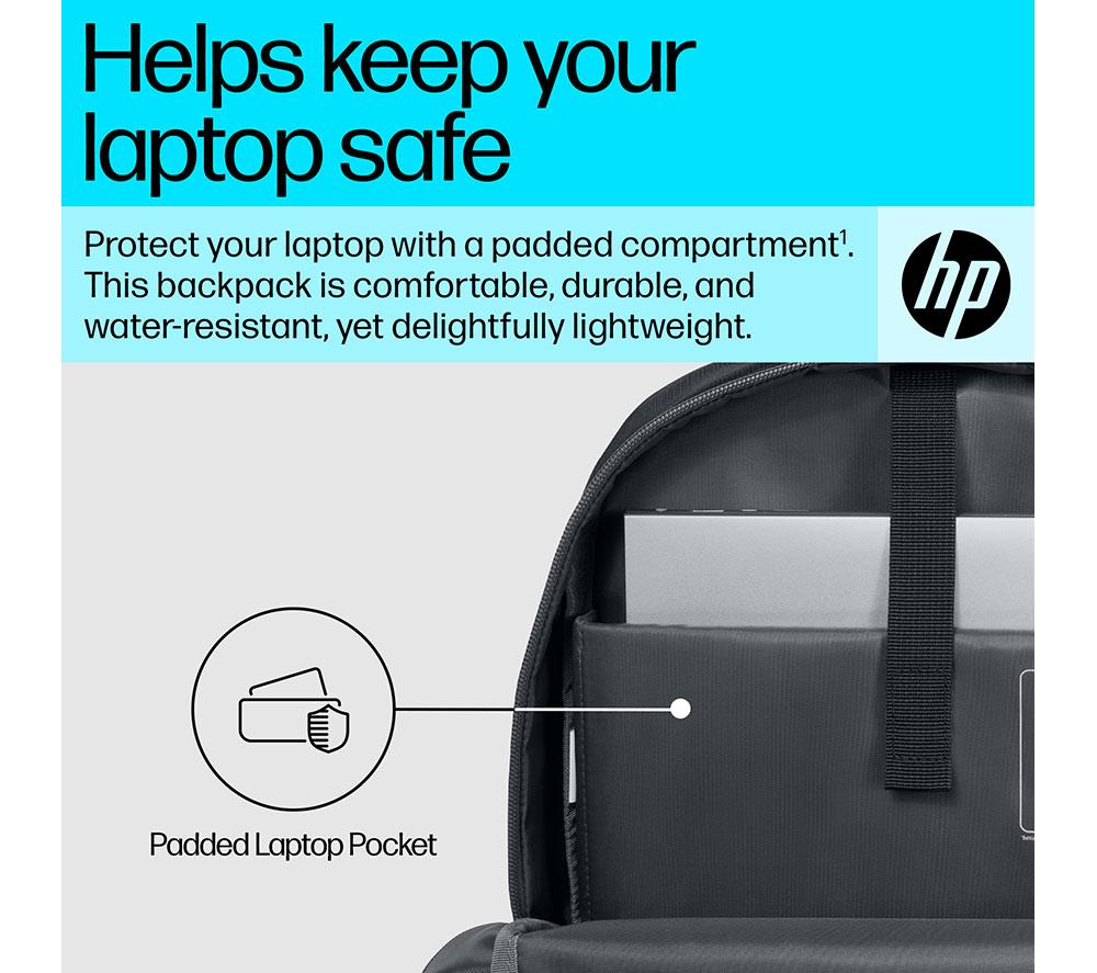 HP 15.6" Laptop Backpack - Black & Grey image number 3 of 14