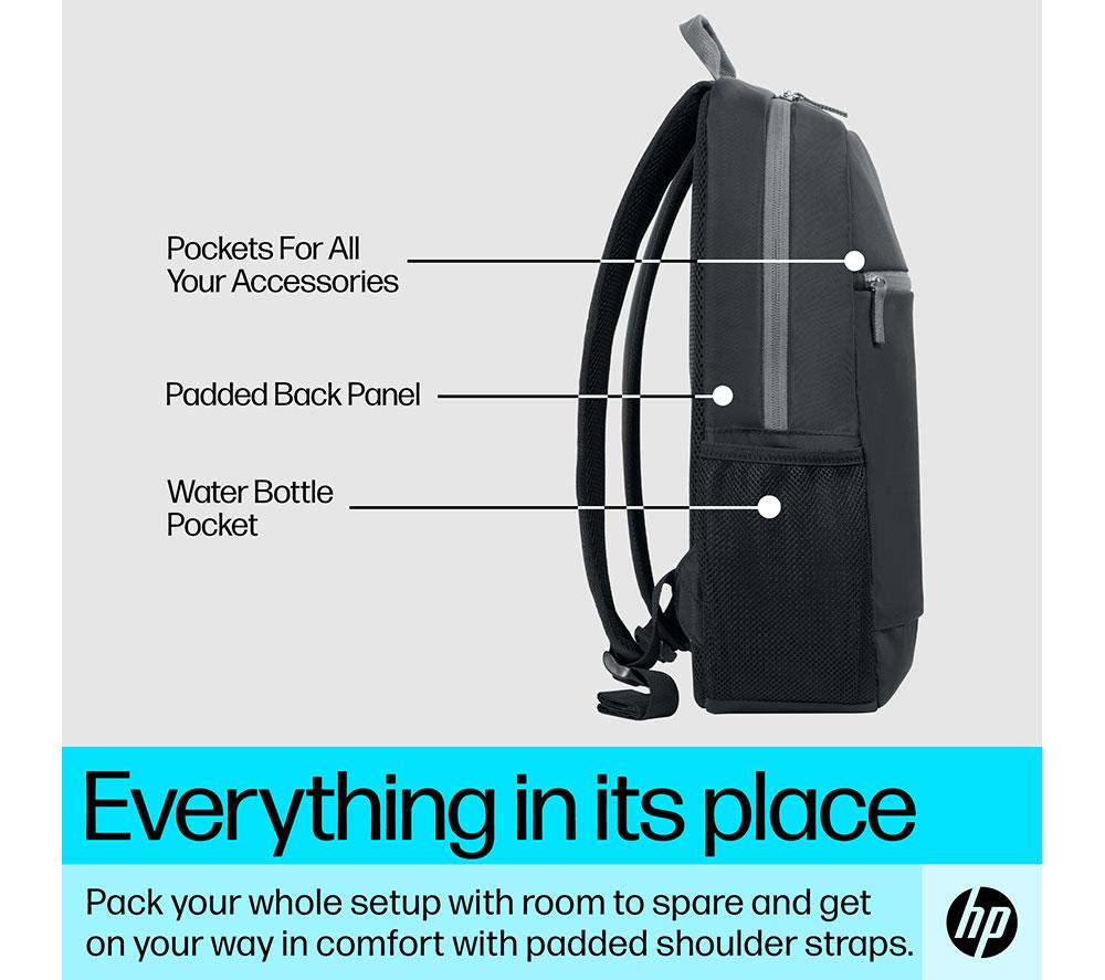 HP 15.6" Laptop Backpack - Black & Grey image number 4 of 14