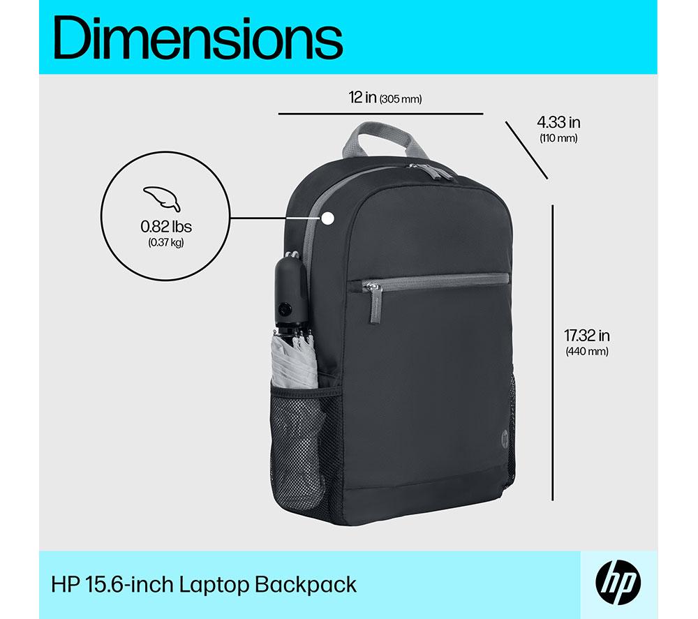 HP 15.6" Laptop Backpack - Black & Grey image number 5 of 14