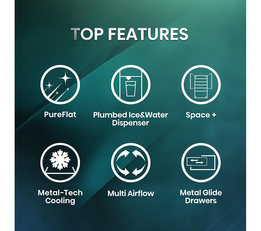 HISENSE PureFlat RF815N4SEFE Smart Fridge Freezer - Black Stainless Steel image number 2 of 17