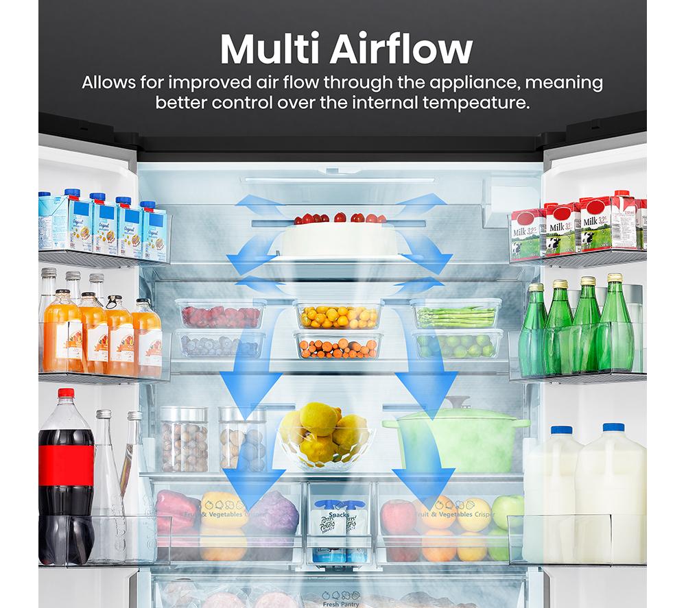 HISENSE PureFlat RF815N4SEFE Smart Fridge Freezer - Black Stainless Steel image number 9 of 17