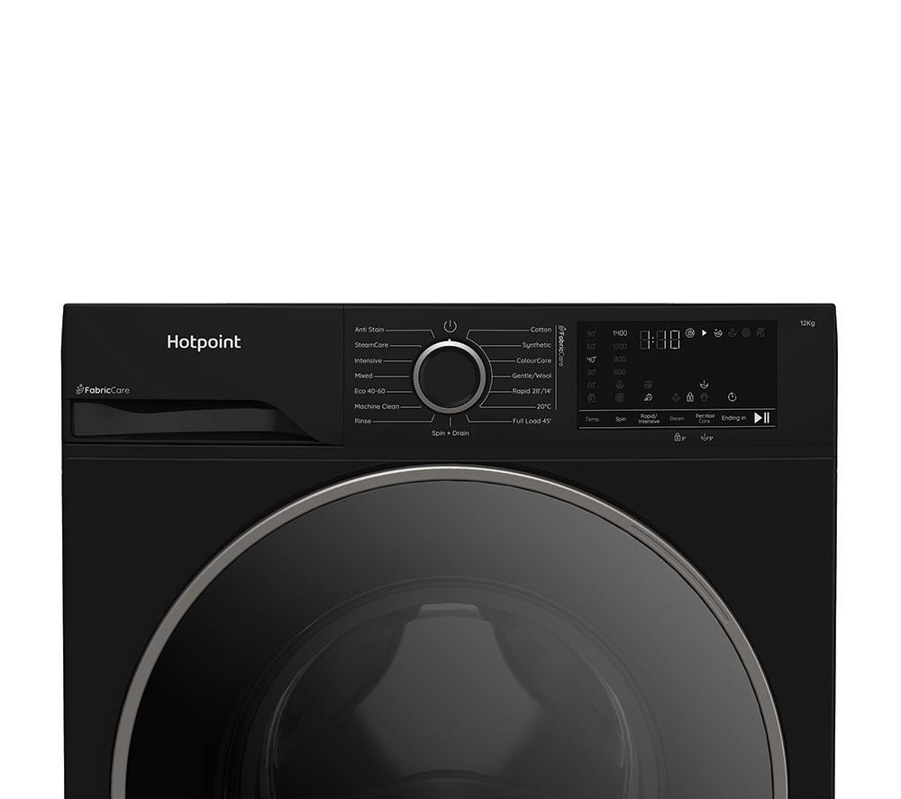 HOTPOINT FabricCare HBCA 123B CARE UK 12 kg 1400 Spin Washing Machine - Black image number 4 of 15