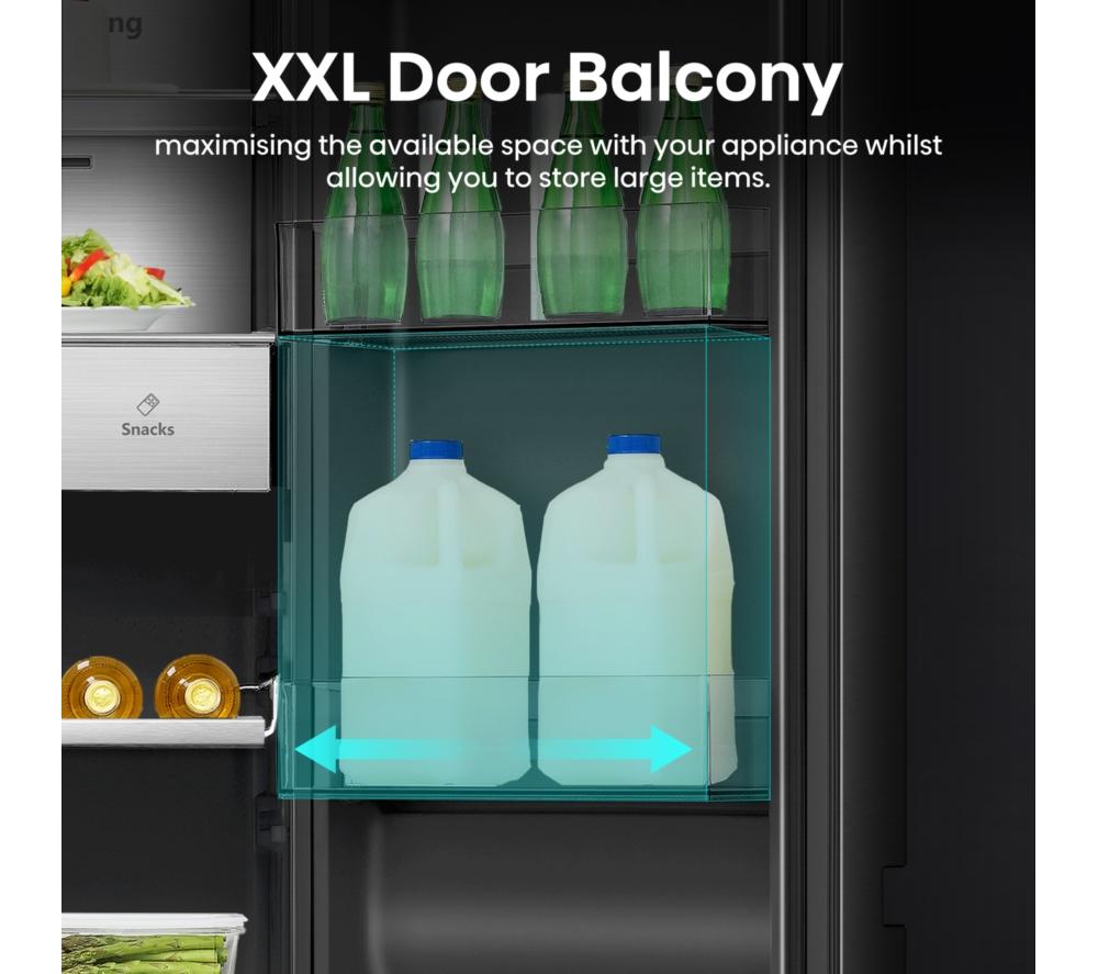 HISENSE PureFlat Smart Screen RS9P628GPFE American-Style Fridge Freezer - Black image number 13 of 17