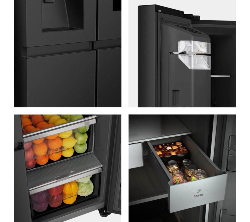HISENSE PureFlat Smart Screen RS9P628GPFE American-Style Fridge Freezer - Black image number 15 of 17