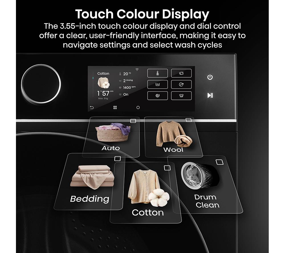 HISENSE KitchenFit 5i Series WD5I1245BBR WiFi-enabled 12 kg Washer Dryer - Black image number 17 of 26
