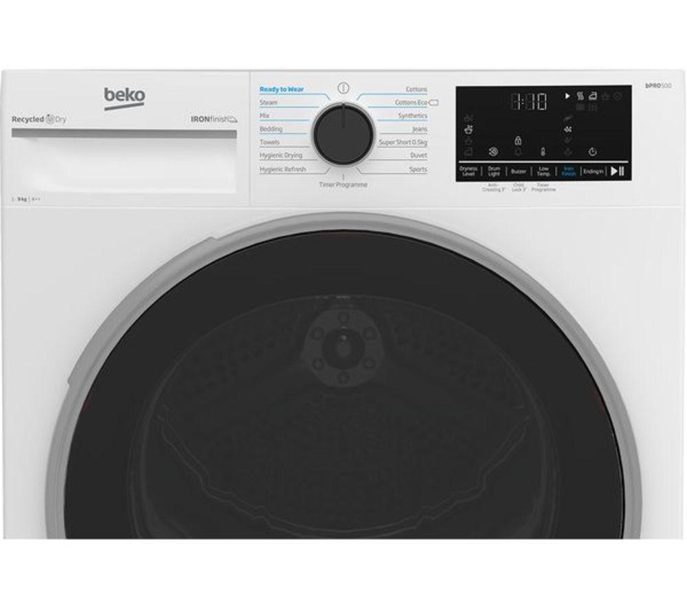 BEKO Pro Ironfinish B5T4923NIW 9 kg Heat Pump Tumble Dryer - White image number 4 of 8