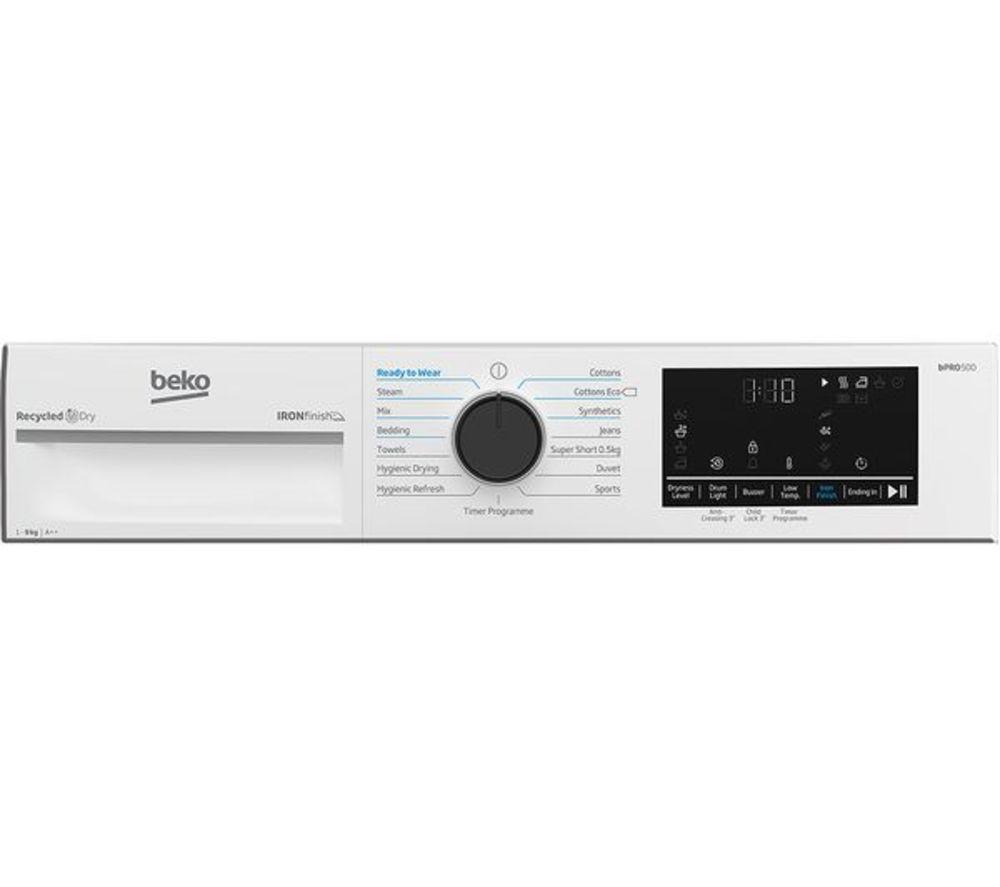 BEKO Pro Ironfinish B5T4923NIW 9 kg Heat Pump Tumble Dryer - White image number 6 of 8