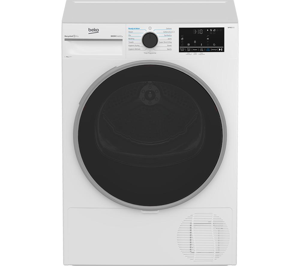BEKO Pro Ironfinish B5T4923NIW 9 kg Heat Pump Tumble Dryer - White