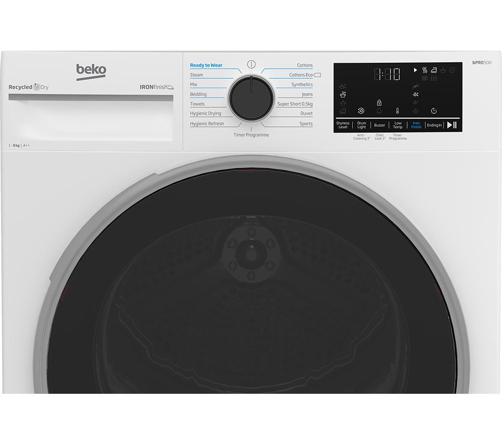 BEKO Pro Ironfinish B5T4923NIW 9 kg Heat Pump Tumble Dryer - White image number 4 of 8