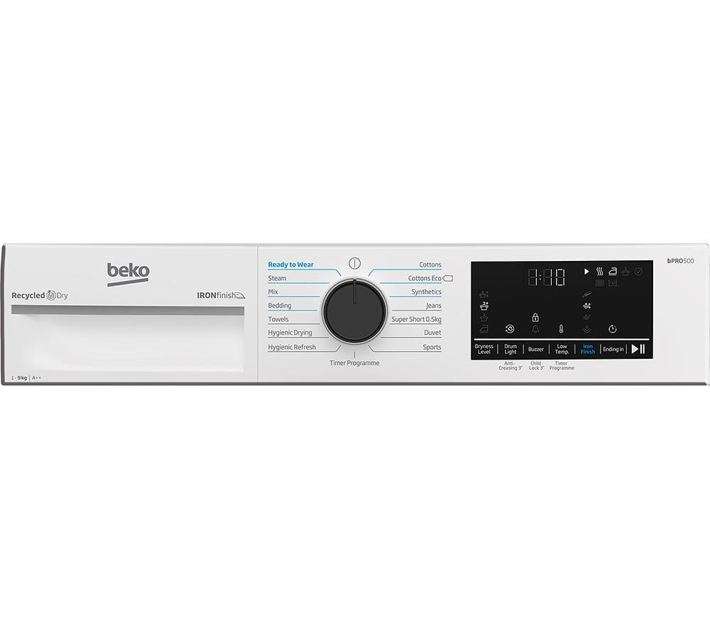 BEKO Pro Ironfinish B5T4923NIW 9 kg Heat Pump Tumble Dryer - White image number 6 of 8