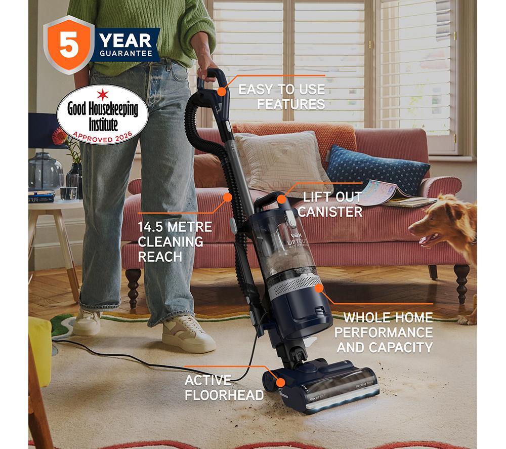 VAX LiftOut Multi Pet-Design Upright Bagless Vacuum Cleaner - Navy & Titanium image number 2 of 10