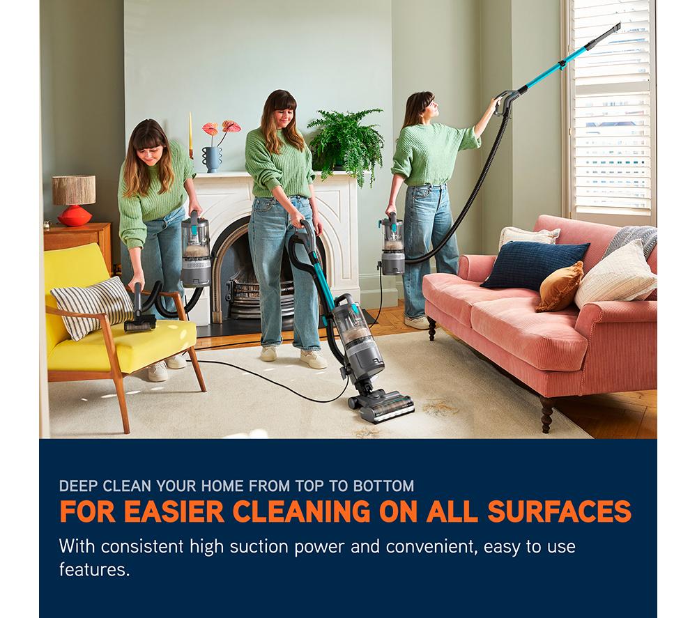 VAX LiftOut Reach Pet Design Upright Bagless Vacuum Cleaner - Graphite & Teal image number 3 of 25
