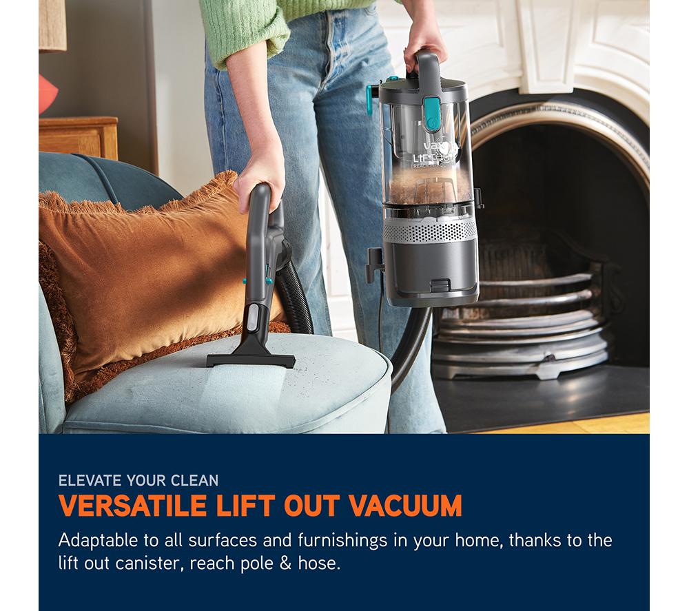 VAX LiftOut Reach Pet Design Upright Bagless Vacuum Cleaner - Graphite & Teal image number 4 of 25