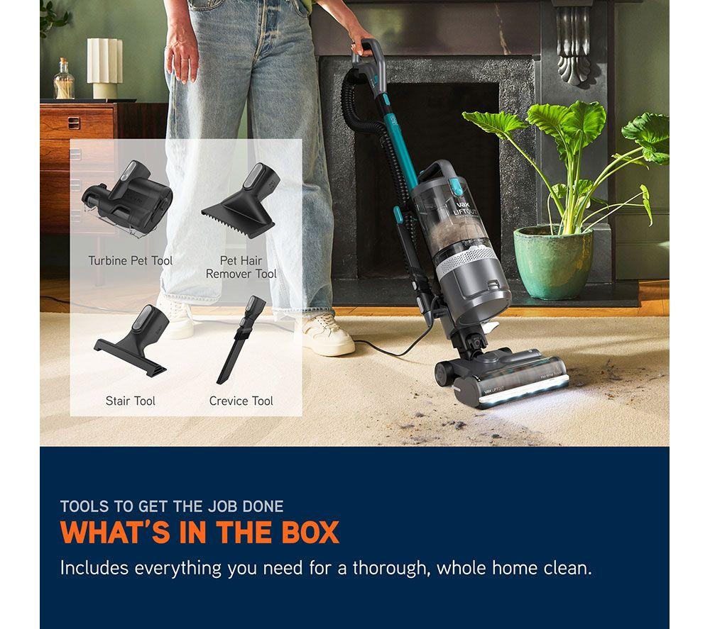 VAX LiftOut Reach Pet Design Upright Bagless Vacuum Cleaner - Graphite & Teal image number 11 of 25