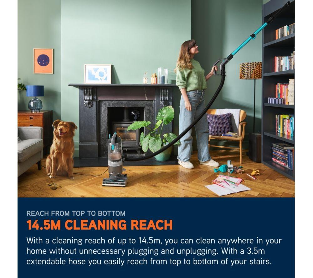 VAX LiftOut Reach Pet Design Upright Bagless Vacuum Cleaner - Graphite & Teal image number 22 of 25