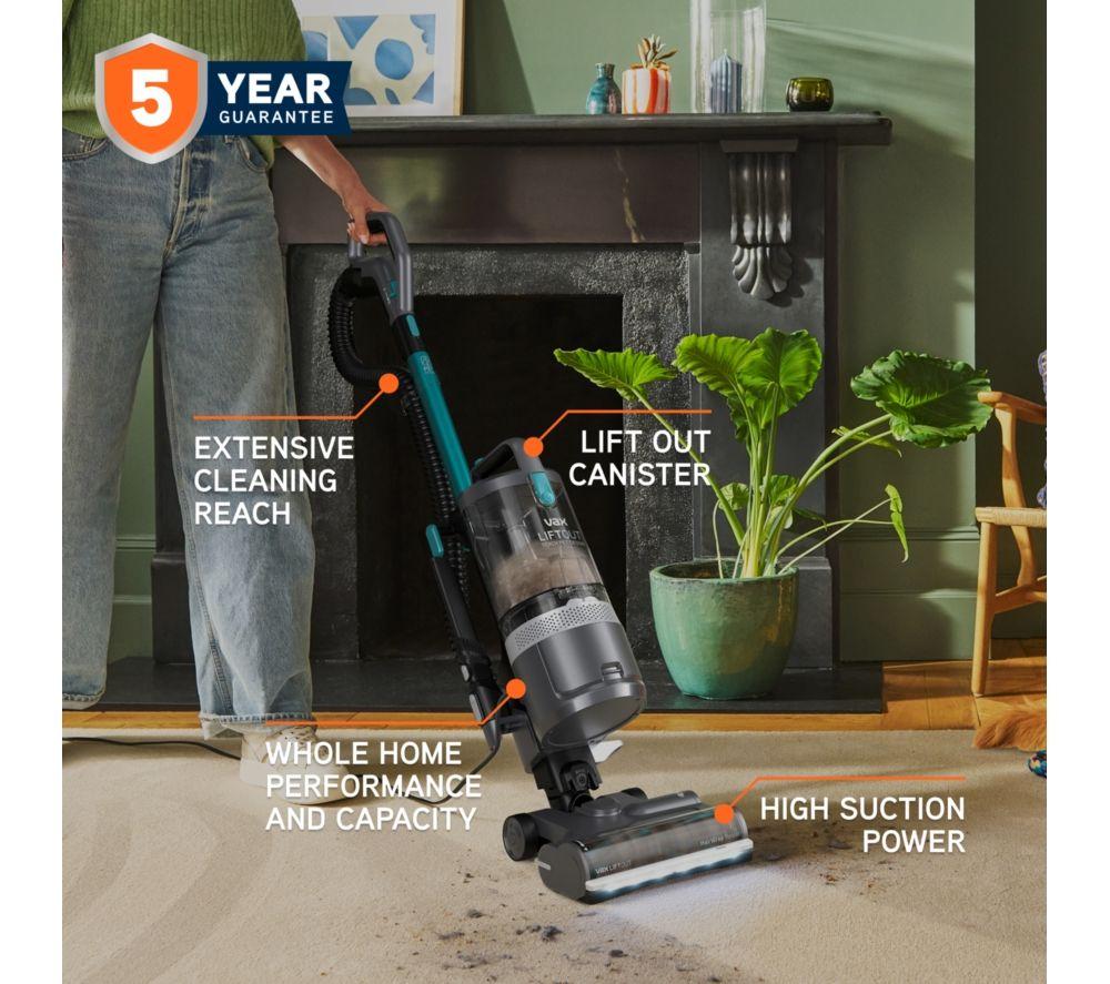 VAX LiftOut Reach Pet Design Upright Bagless Vacuum Cleaner - Graphite & Teal image number 25 of 25