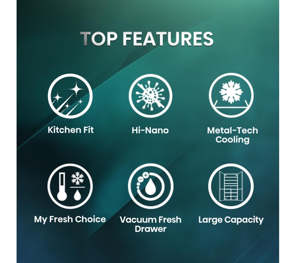 HISENSE KitchenFit RQ768N4GVE Smart Fridge Freezer - Silver Glass image number 4 of 20