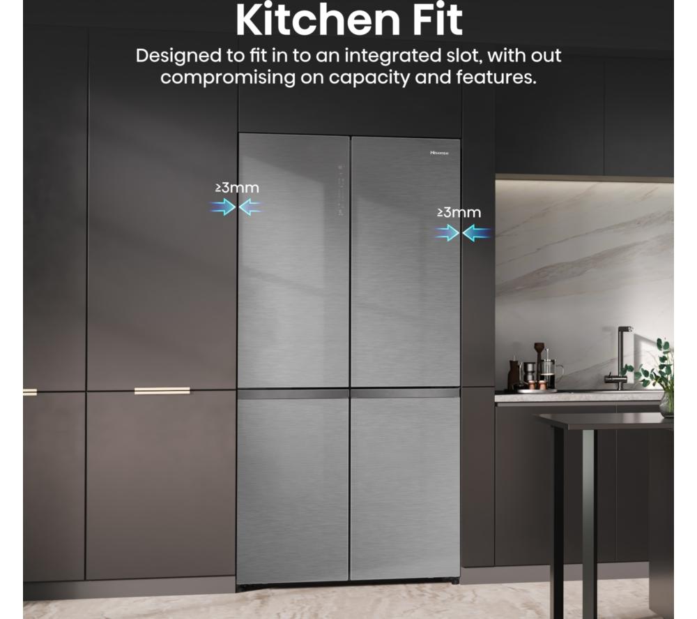 HISENSE KitchenFit RQ768N4GVE Smart Fridge Freezer - Silver Glass image number 5 of 20