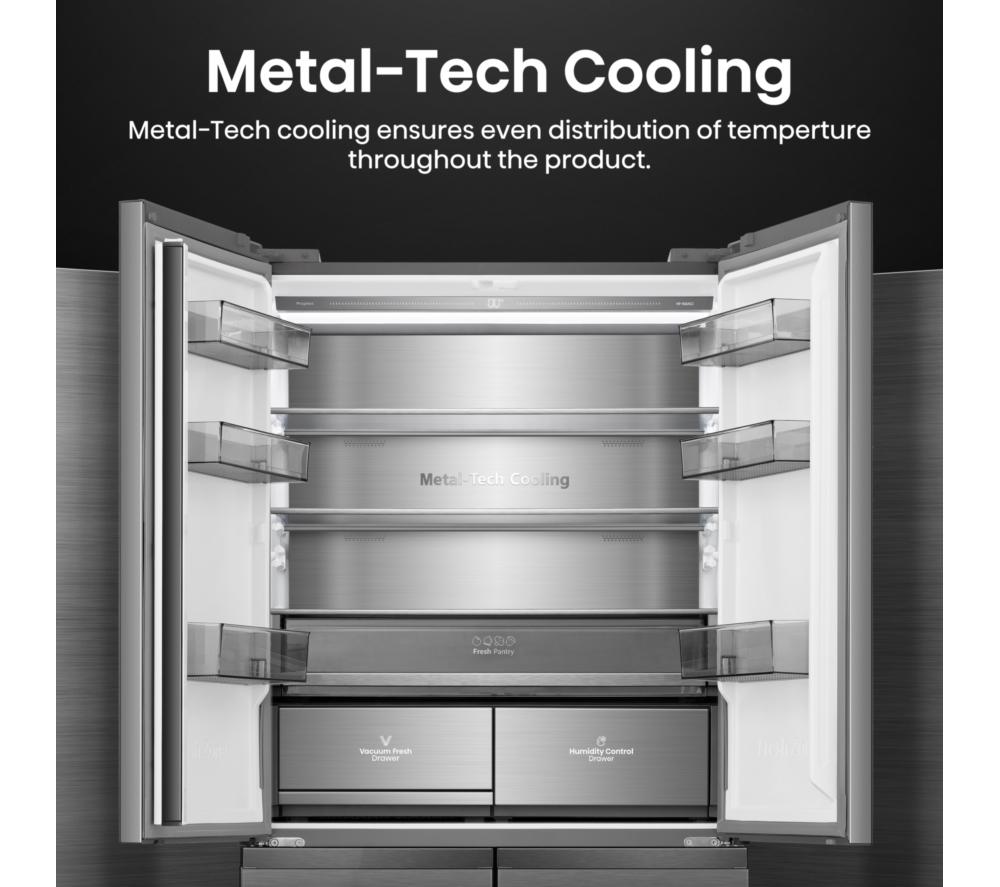 HISENSE KitchenFit RQ768N4GVE Smart Fridge Freezer - Silver Glass image number 7 of 20